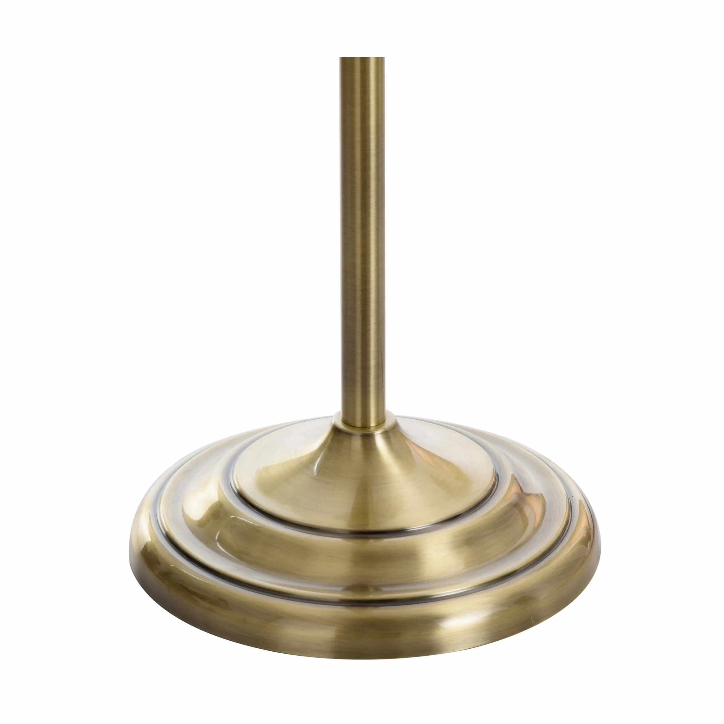 Best Pirce 🥰 StyleCraft Home Collection StyleCraft Brass Wood Floor And Table Lamp Set - Geneva White Fabric Shade (Set Of 3) ✔️ - Image 5