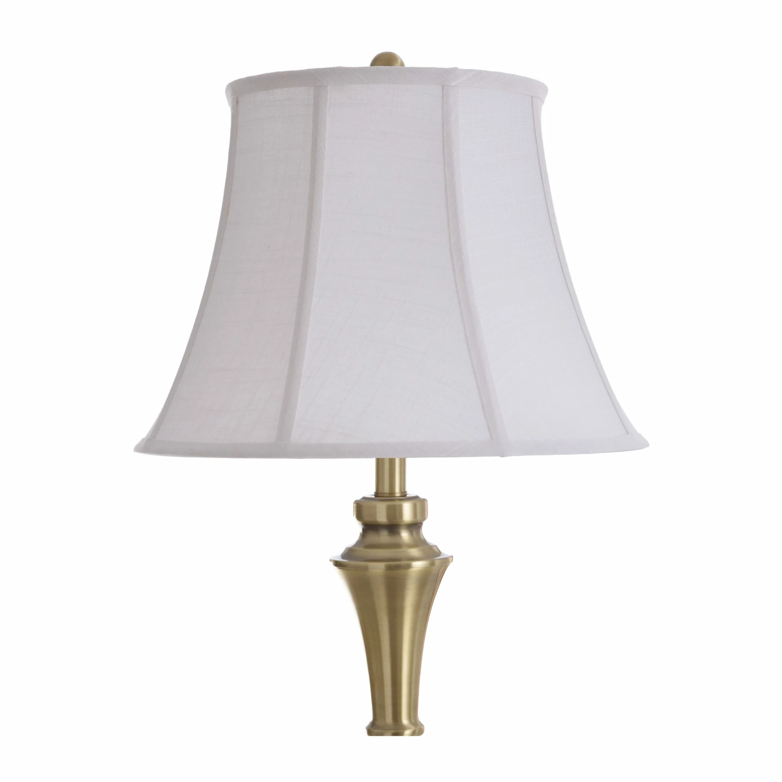 Best Pirce 🥰 StyleCraft Home Collection StyleCraft Brass Wood Floor And Table Lamp Set - Geneva White Fabric Shade (Set Of 3) ✔️ - Image 3