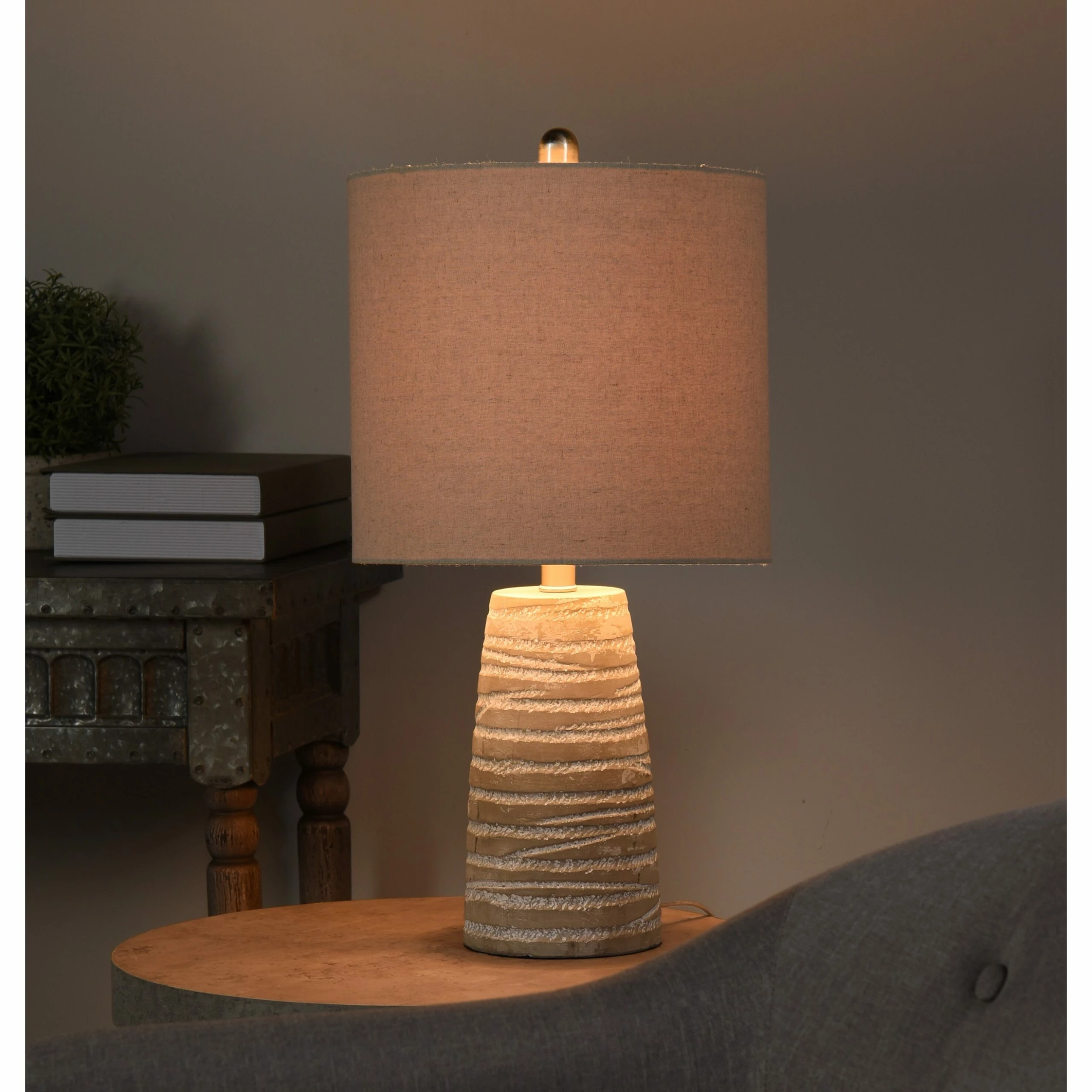 Best reviews of 𧨠StyleCraft Home Collection StyleCraft Aaron Gray Washed Table Lamp - Beige Shade ⨠- Image 5