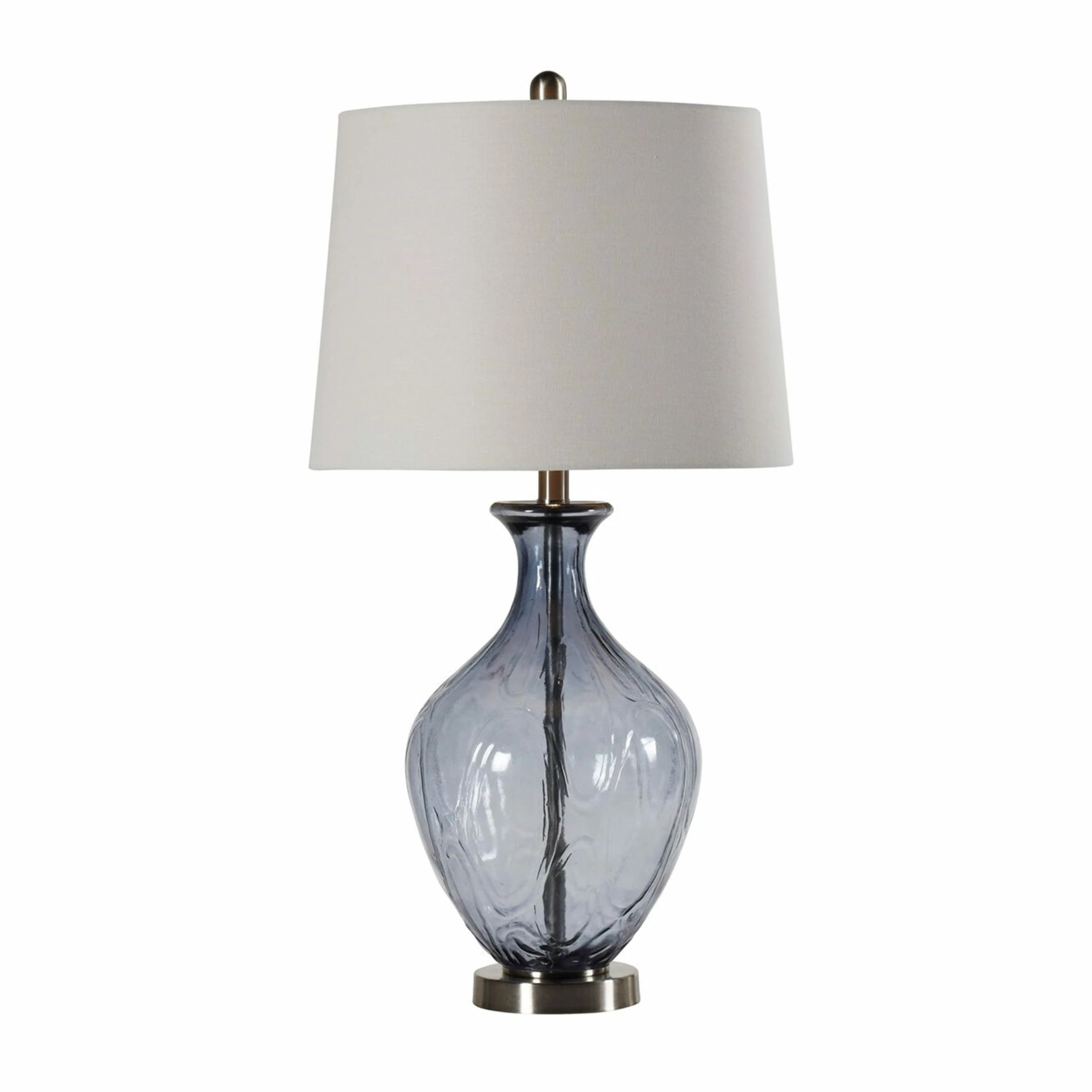 Flash Sale ❤️ StyleCraft Home Collection StyleCraft Adrienne Sheer Blue Table Lamp - Brussels White Shade ✔️