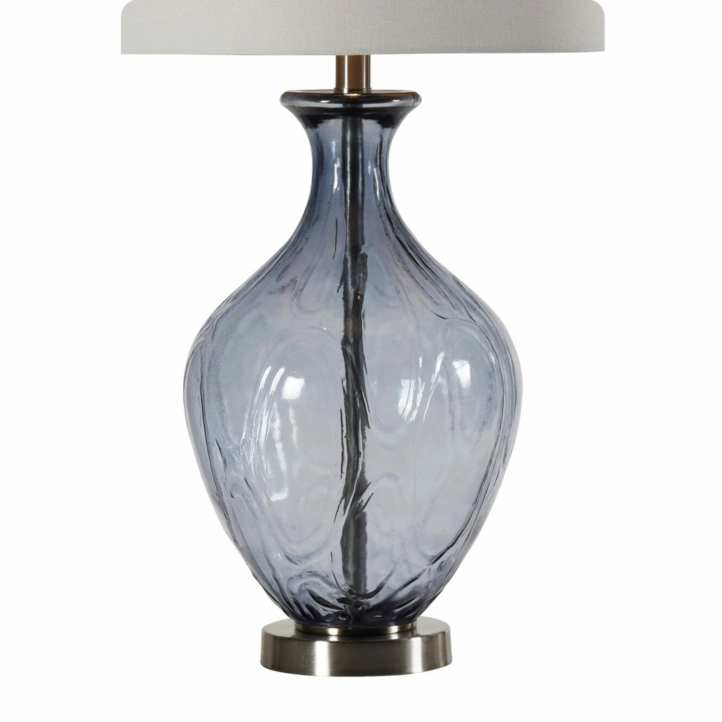 Flash Sale ❤️ StyleCraft Home Collection StyleCraft Adrienne Sheer Blue Table Lamp - Brussels White Shade ✔️ - Image 3