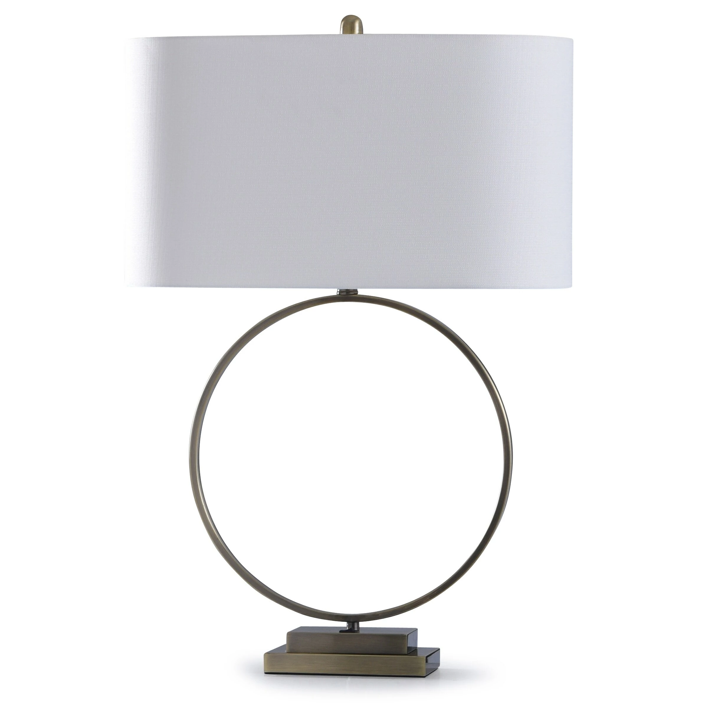Flash Sale π― StyleCraft Home Collection StyleCraft Antique Brass Open Circular Table Lamp With Step Pedestal And White Oval Shade π§¨