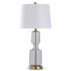 Promo 😉 StyleCraft Home Collection StyleCraft Antique Brass And Seeded Glass 1-light Metal Table Lamp Blue 🥰