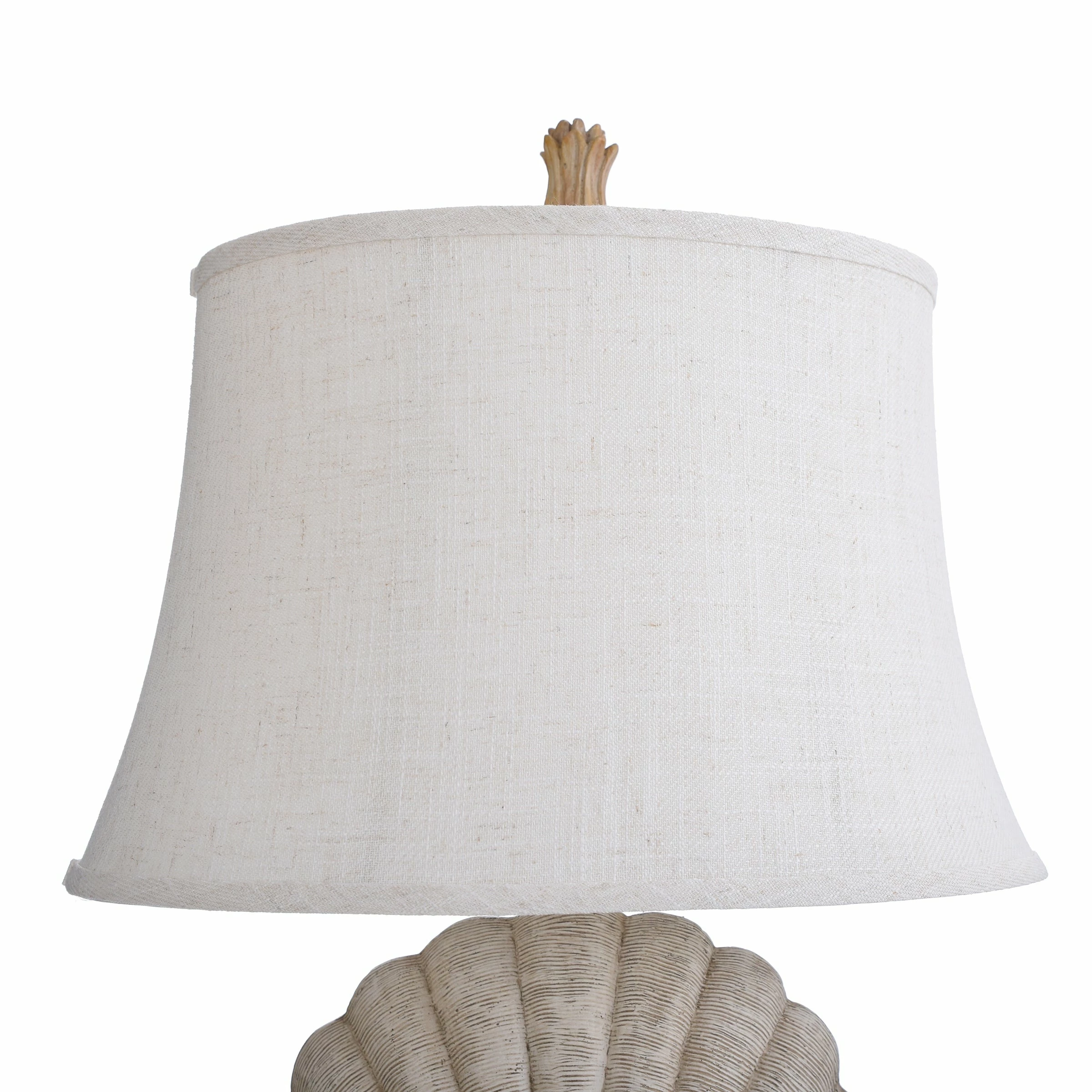 Best Sale π₯ StyleCraft Home Collection StyleCraft Avoca Beach Sandstone Table Lamp - White Softback Fabric Shade π - Image 4