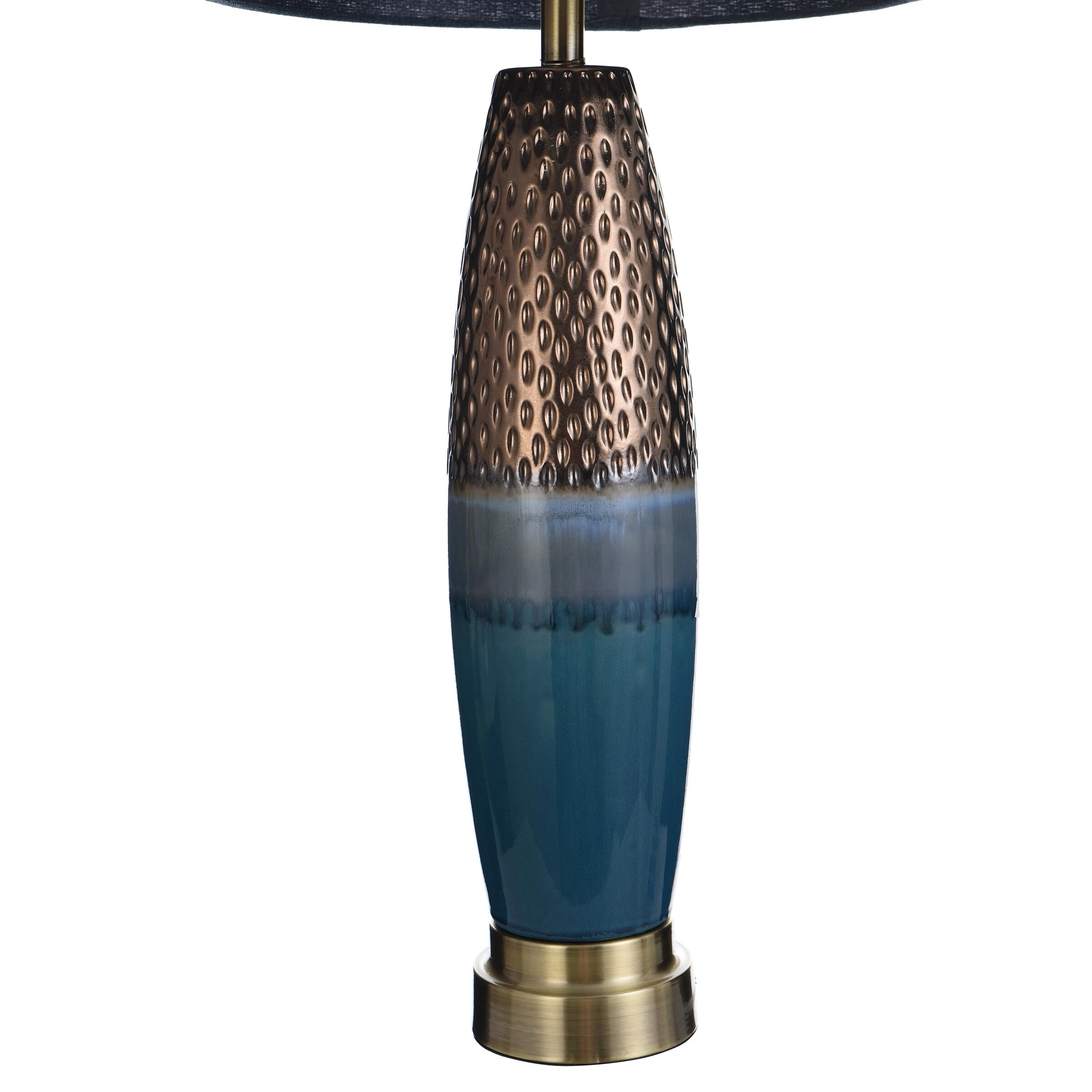 New π€© StyleCraft Home Collection StyleCraft Bedford Blue And Copper Table Lamp - Blue Shade π₯ - Image 3