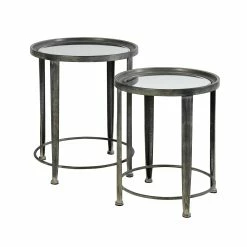 Wholesale 😉 StyleCraft Home Collection StyleCraft Blackened Silver-Grey Nesting Round Side Tables 🛒
