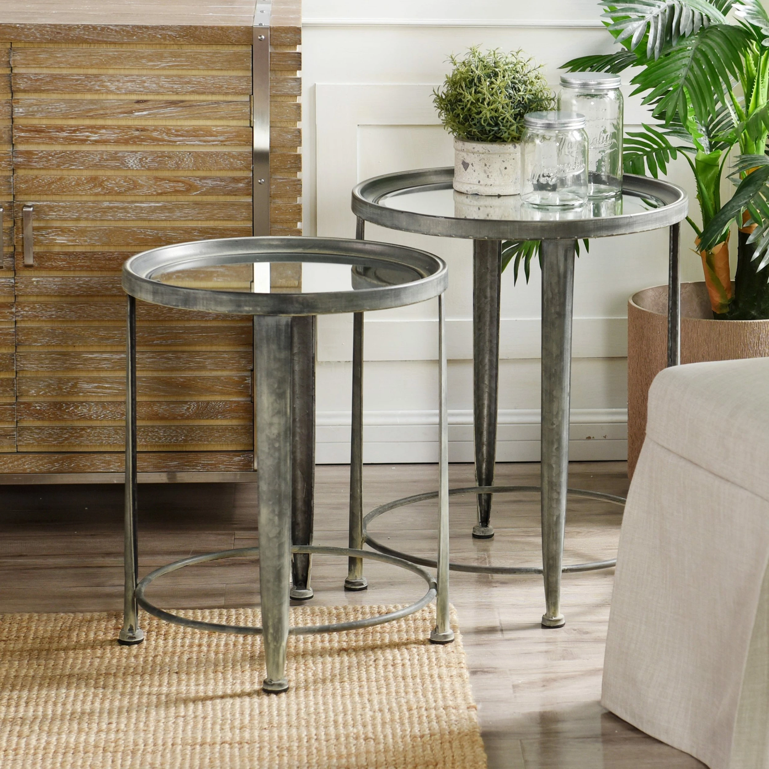 Wholesale π StyleCraft Home Collection StyleCraft Blackened Silver-Grey Nesting Round Side Tables π - Image 5
