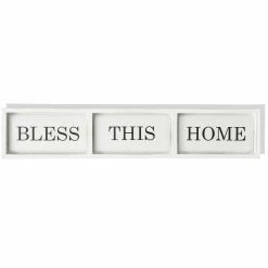 Brand new 😀 StyleCraft Home Collection StyleCraft Bless This Home White Signage Metal Art 👍