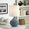 Discount 🛒 StyleCraft Home Collection StyleCraft Blue Ceramic Table Lamp - White Hardback Fabric Shade 😍