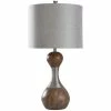 Best reviews of 🔥 StyleCraft Home Collection StyleCraft Bolton Dark Brown Convex Wood With Ribbed Silver Band Table Lamp ✨
