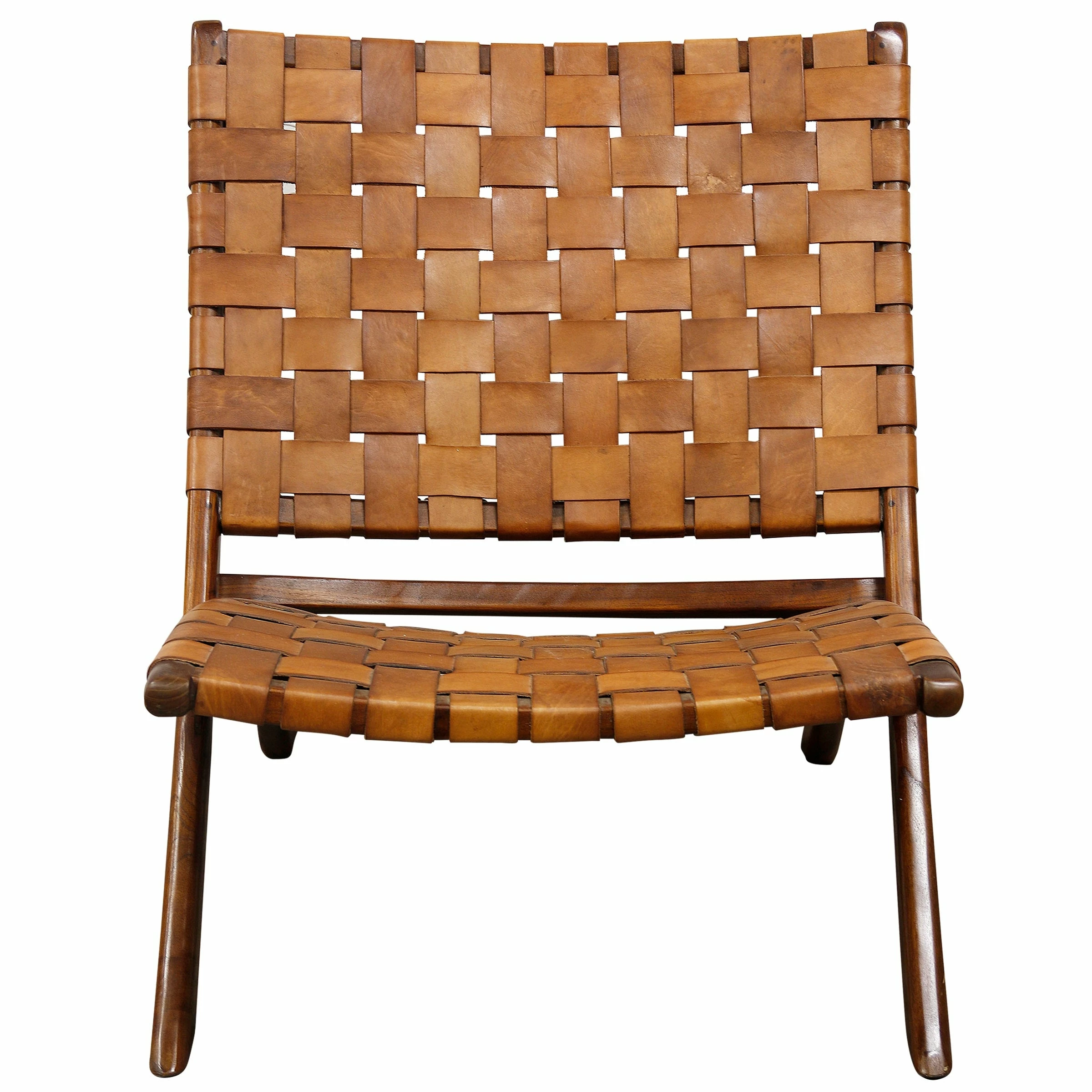 Coupon 👏 StyleCraft Home Collection StyleCraft Brown Basket Weave Leather Lounge Chair ⌛ - Image 2