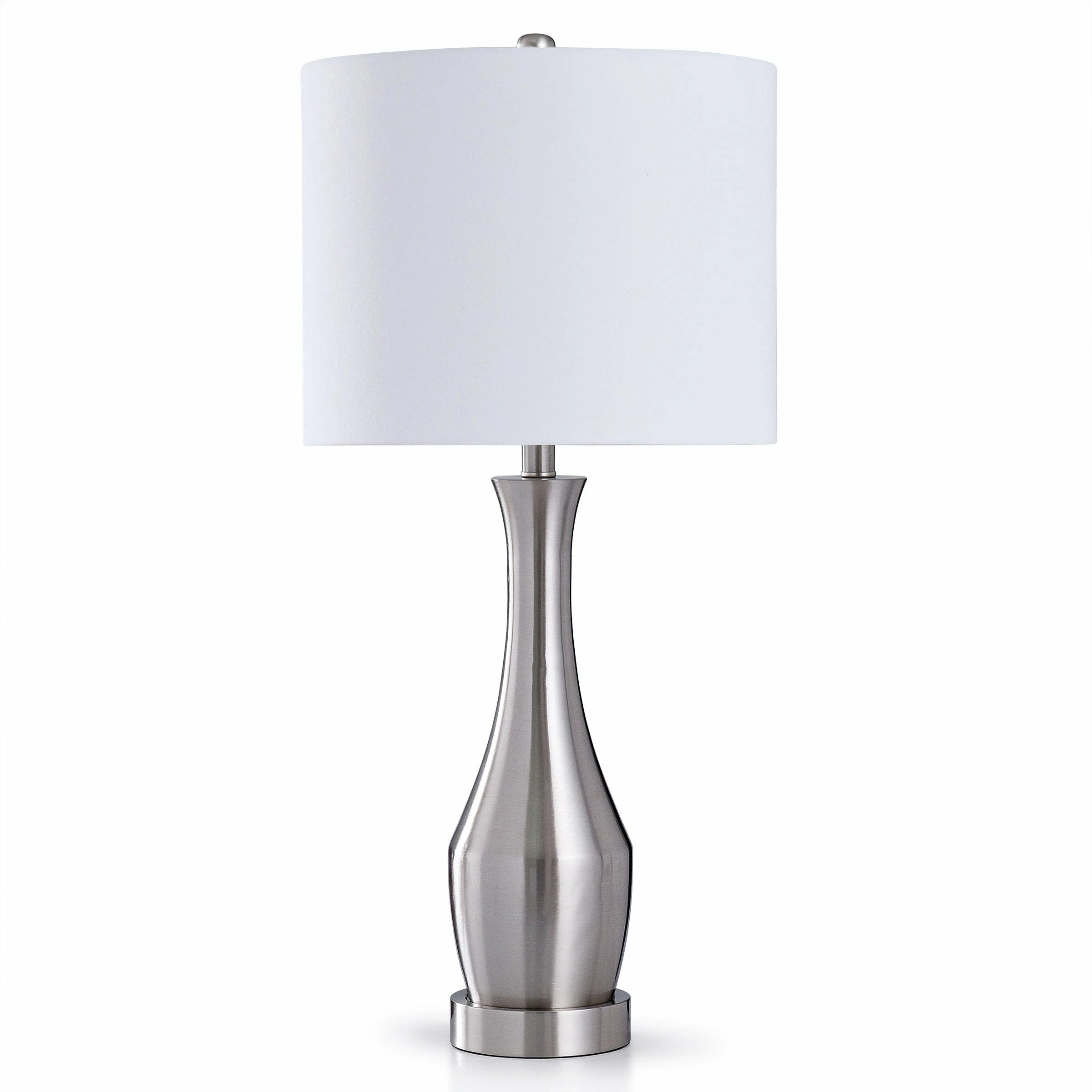 Flash Sale π StyleCraft Home Collection StyleCraft Brushed Steel 1-light Table Lamp With White Linen π―