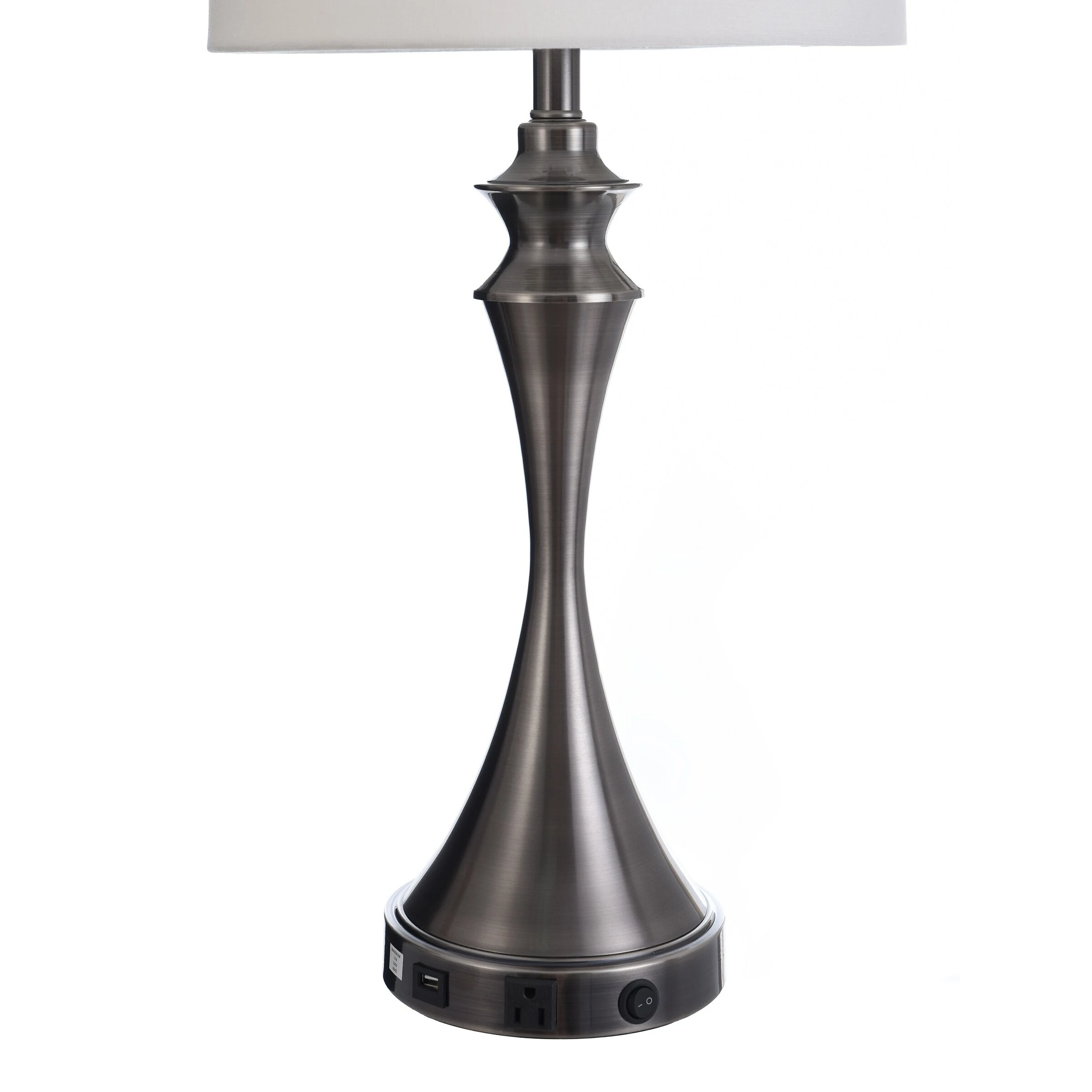 Best reviews of ๐คฉ StyleCraft Home Collection StyleCraft Brushed Steel Base Switch USB Port Table Lamp - White Hardback Fabric Shade โญ - Image 4