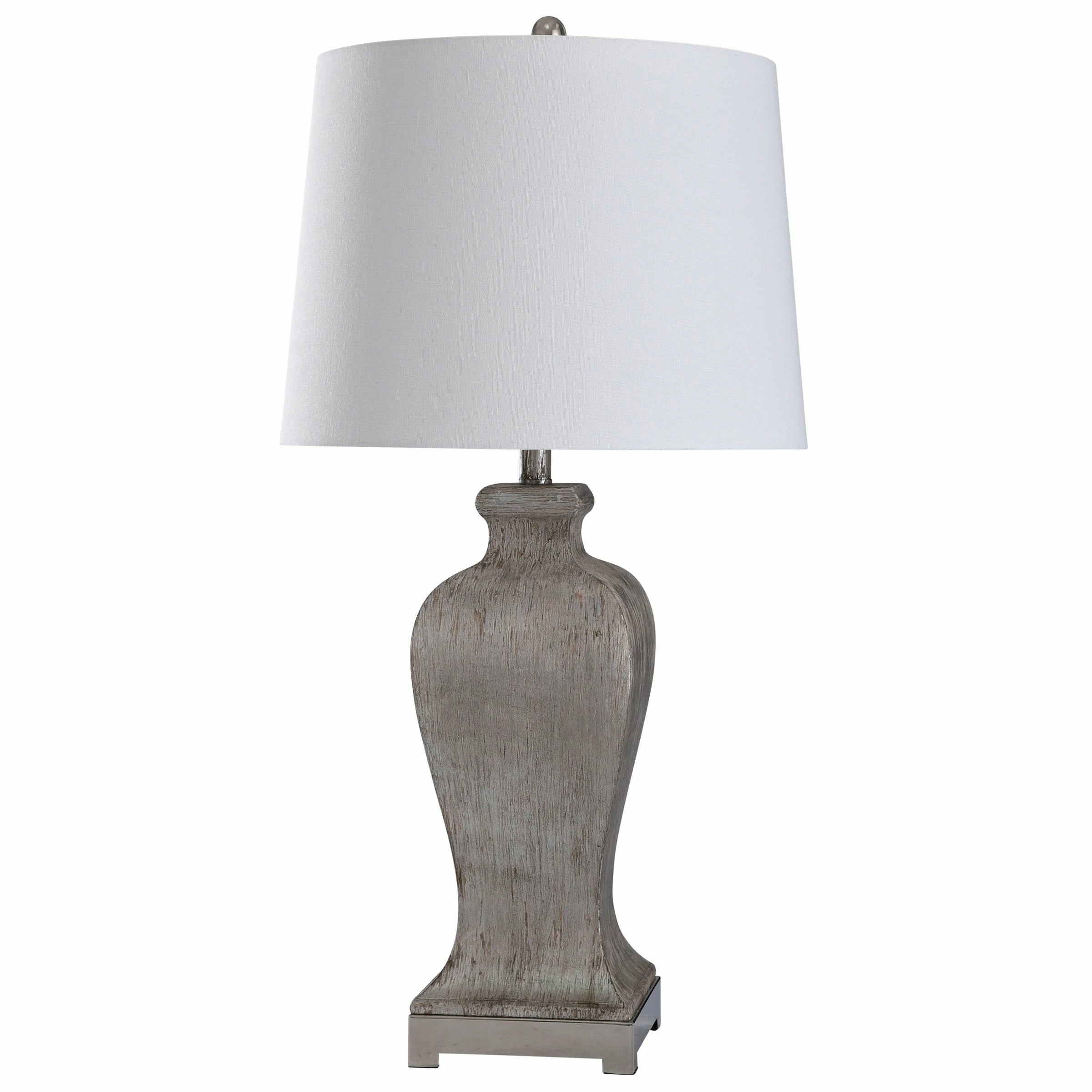 Best reviews of 😀 StyleCraft Home Collection StyleCraft Carme Weathered Grey Table Lamp With Pedestal Base And White Tapered Drum Shade ✨