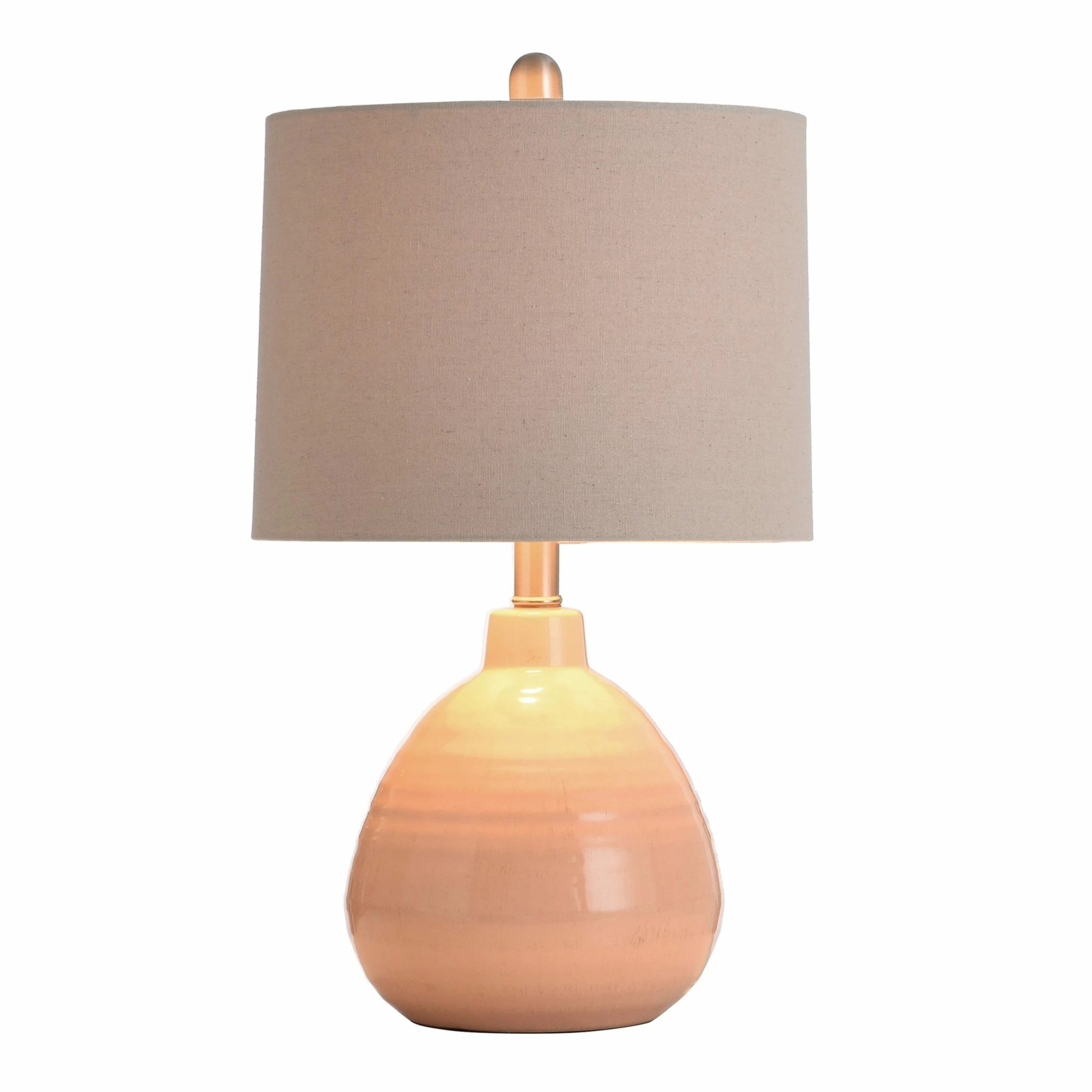 Deals π StyleCraft Home Collection StyleCraft Cameron Ceramic Orange Mist Table Lamp - Beige Hardback Linen Shade βοΈ - Image 2