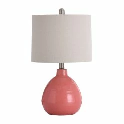 Cheap 👏 StyleCraft Home Collection StyleCraft Cameron Ceramic Raspberry Surprise Table Lamp - Beige Hardback Linen Shade 🔥