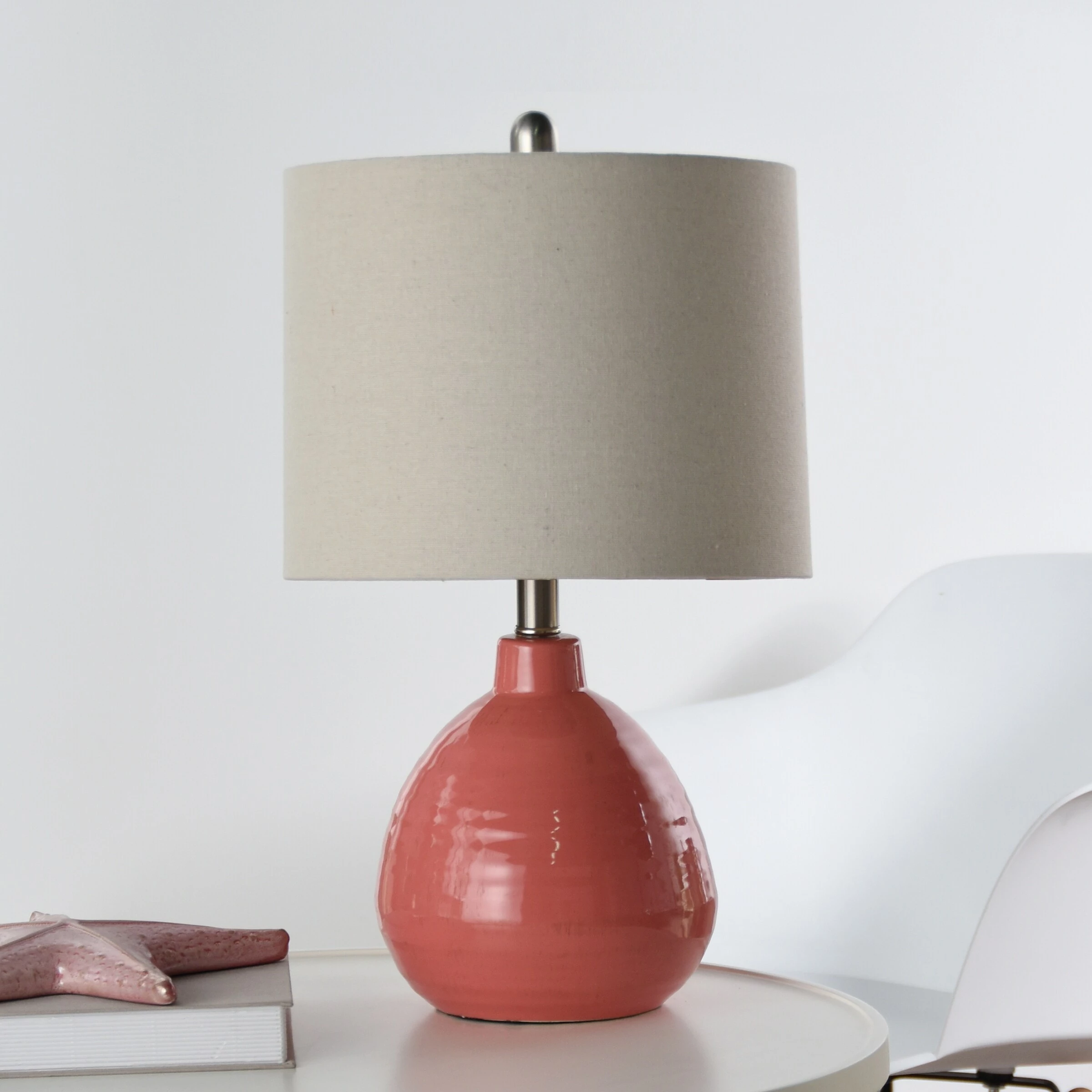 Cheap 👏 StyleCraft Home Collection StyleCraft Cameron Ceramic Raspberry Surprise Table Lamp - Beige Hardback Linen Shade 🔥 - Image 6