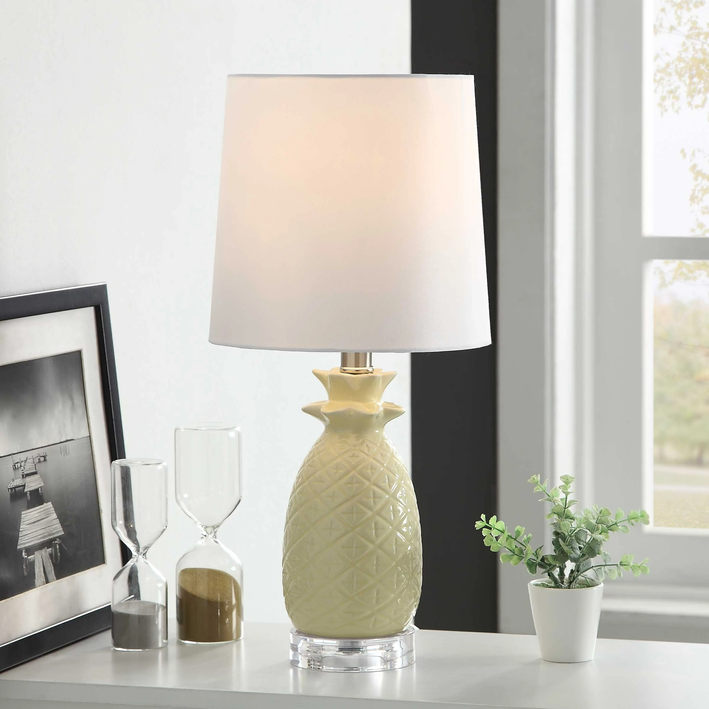 Coupon ๐ StyleCraft Home Collection StyleCraft Ceramic Yellow Table Lamp - White Hardback Fabric Shade โค๏ธ - Image 5