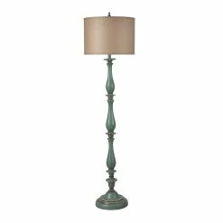 Wholesale 👍 StyleCraft Home Collection StyleCraft Charlton Distressed Blue Table Lamp - Taupe Hardback Silk Shade 👍