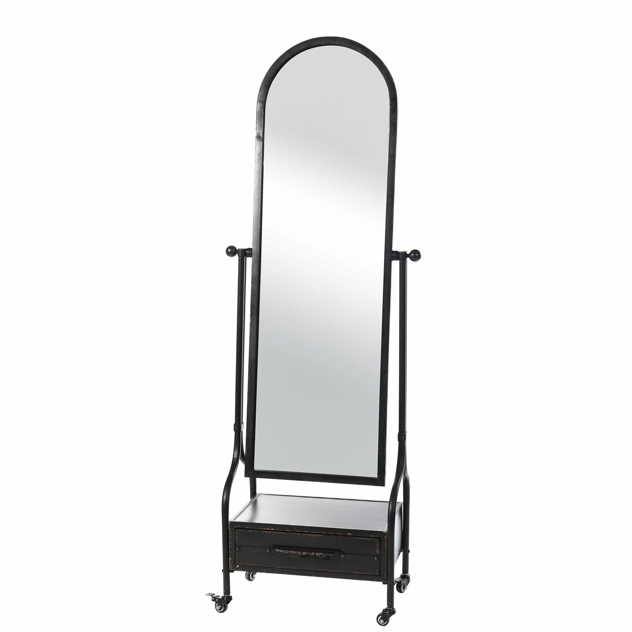 Best Sale π StyleCraft Home Collection StyleCraft Cheval Mirror With Lower Storage Blackened Grey Drawer 𧨠- Image 3