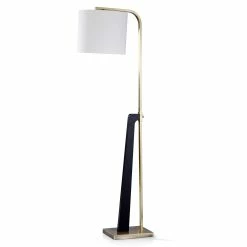 Coupon 💯 StyleCraft Home Collection StyleCraft Corbridge 1-light Black And Gold Steel Metal Floor Lamp With White Linen 🤩