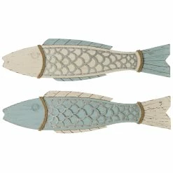 Brand new 💯 StyleCraft Home Collection StyleCraft Couple Fish Light Blue And White Wood Wall Décor (Set Of 2) ⭐