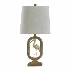Buy 👍 StyleCraft Home Collection StyleCraft Crane Distressed Light Brown Table Lamp - Off White Shade 😍