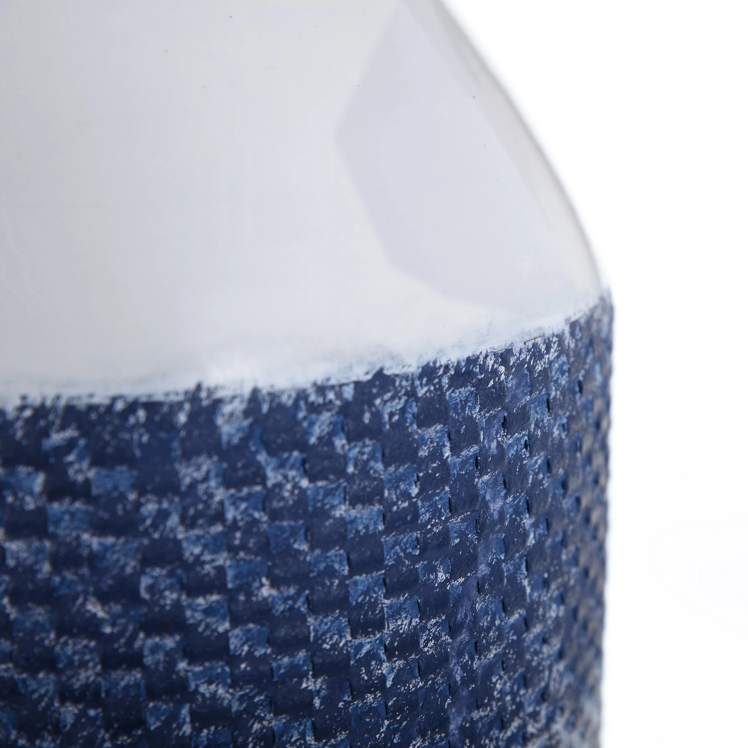 Cheap 🛒 StyleCraft Home Collection StyleCraft Cree 20-inch White And Blue Distressed Checkered Cylinder Metal Vase 💯 - Image 6