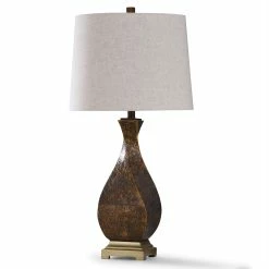 Brand new ✨ StyleCraft Home Collection StyleCraft Dakota Textured Dark Brown Resin And Antique Brass Metal Table Lamp 😍