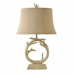 Buy 😍 StyleCraft Home Collection StyleCraft Dalton Distressed Cream Table Lamp - Beige Hardback Natural Linen Shade 💯
