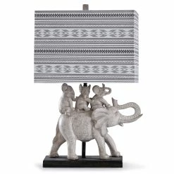 Wholesale 🔥 StyleCraft Home Collection StyleCraft Dapple Gray And Brown Family Of Elephants Table Lamp With Dapple Gray Rectangle Shade 👍
