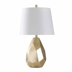 Best Sale ⭐ StyleCraft Home Collection StyleCraft Declan Gold Table Lamp - Brussels Off White Shade 😍