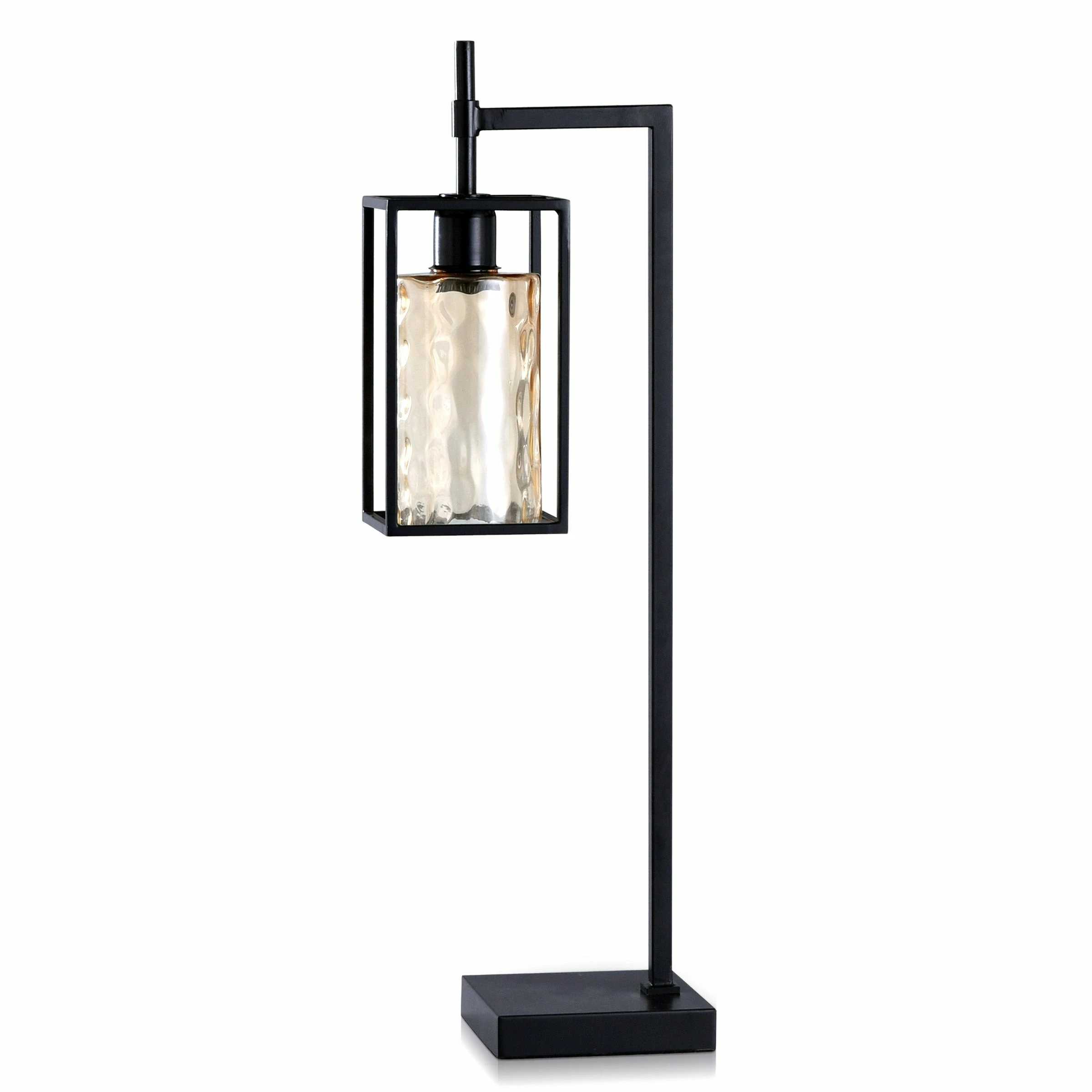 Flash Sale ๐ StyleCraft Home Collection StyleCraft Elijah Black Metal And Glass Table Lamp With Amber Tinted Glass Shade ๐