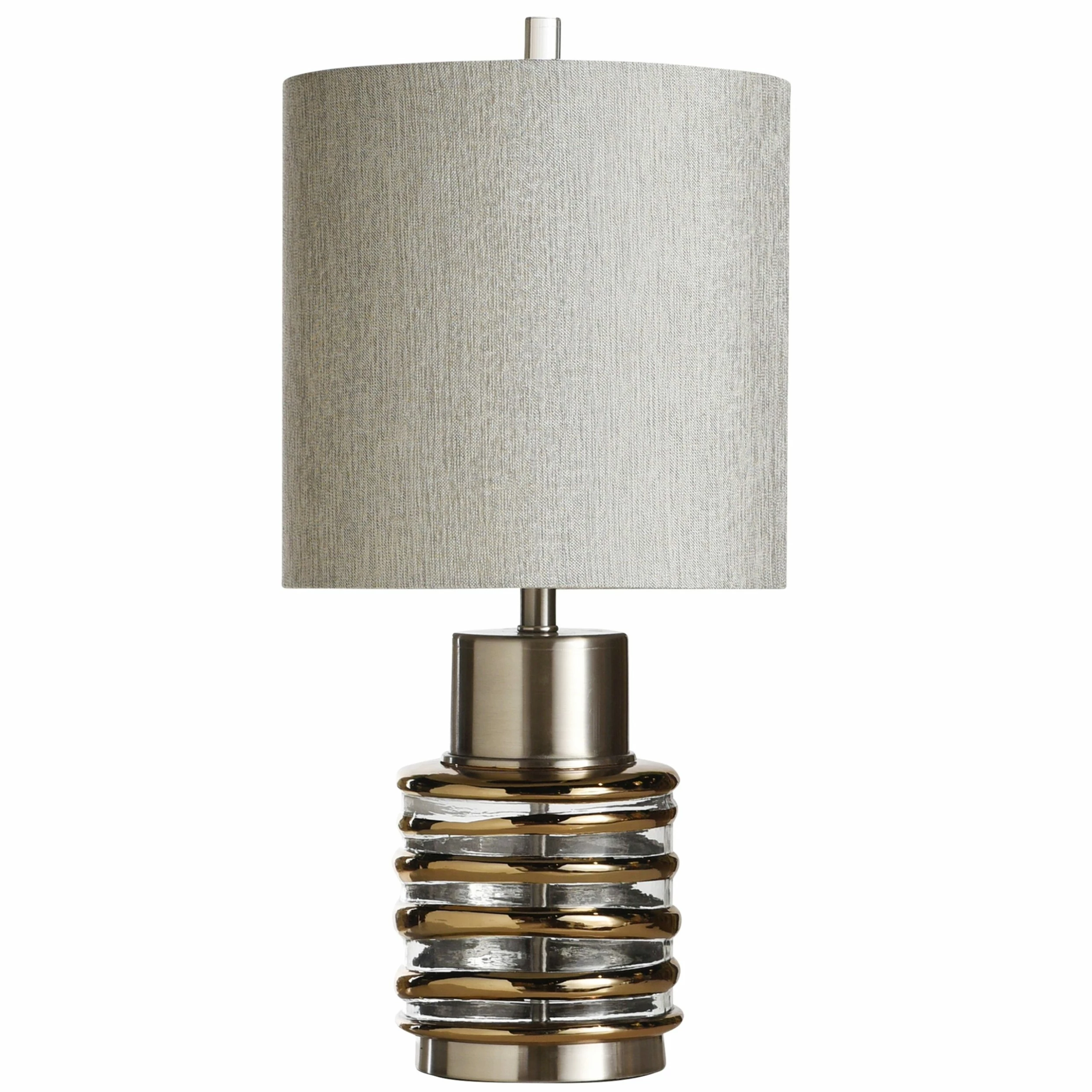 Budget βοΈ StyleCraft Home Collection StyleCraft Eton Clear And Gold Alternating Ring Wrapped Table Lamp π