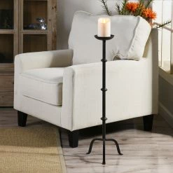 Promo 🥰 StyleCraft Home Collection StyleCraft Fireside 32-inch Tri Foot Knob Detail Metal Candle Holder With Plate 👏