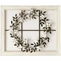 New ⭐ StyleCraft Home Collection StyleCraft Floral Wreath Wood Framed Wall Art - White 🔔