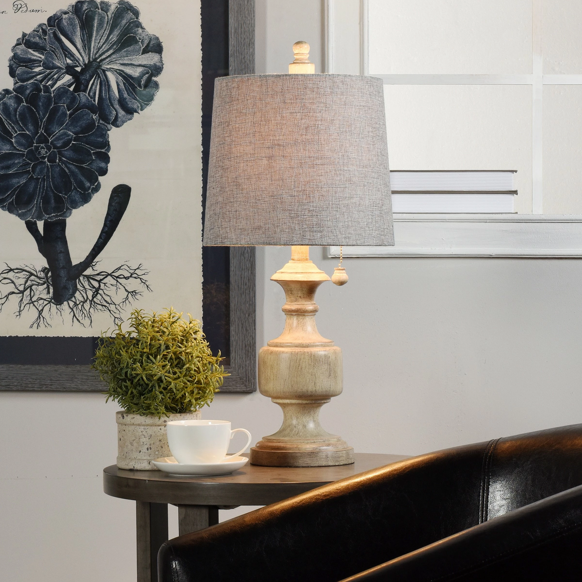 Best Pirce โ๏ธ StyleCraft Home Collection StyleCraft Gilda Distressed Grey And Cream Table Lamp - Heather Gray Shade ๐ - Image 6