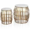 Coupon 🛒 StyleCraft Home Collection StyleCraft Gold Cage White Marble Top Nesting Tables (Set Of 2) 🔔