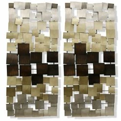 Best Sale 💯 StyleCraft Home Collection StyleCraft Gold Ombre Metal Art Panels (Set Of 2) 🛒