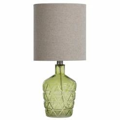 Best reviews of 💯 StyleCraft Home Collection StyleCraft Grass Green Textured Diamond Pattern Glass Accent Lamp 🌟