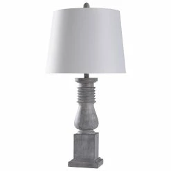 Hot Sale 🎁 StyleCraft Home Collection StyleCraft Greyson Grey Turned Style Cast Table Lamp ⌛