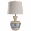 Hot Sale ⭐ StyleCraft Home Collection StyleCraft Haver Hill Light Tan Wood With Silver Band Table Lamp 😀
