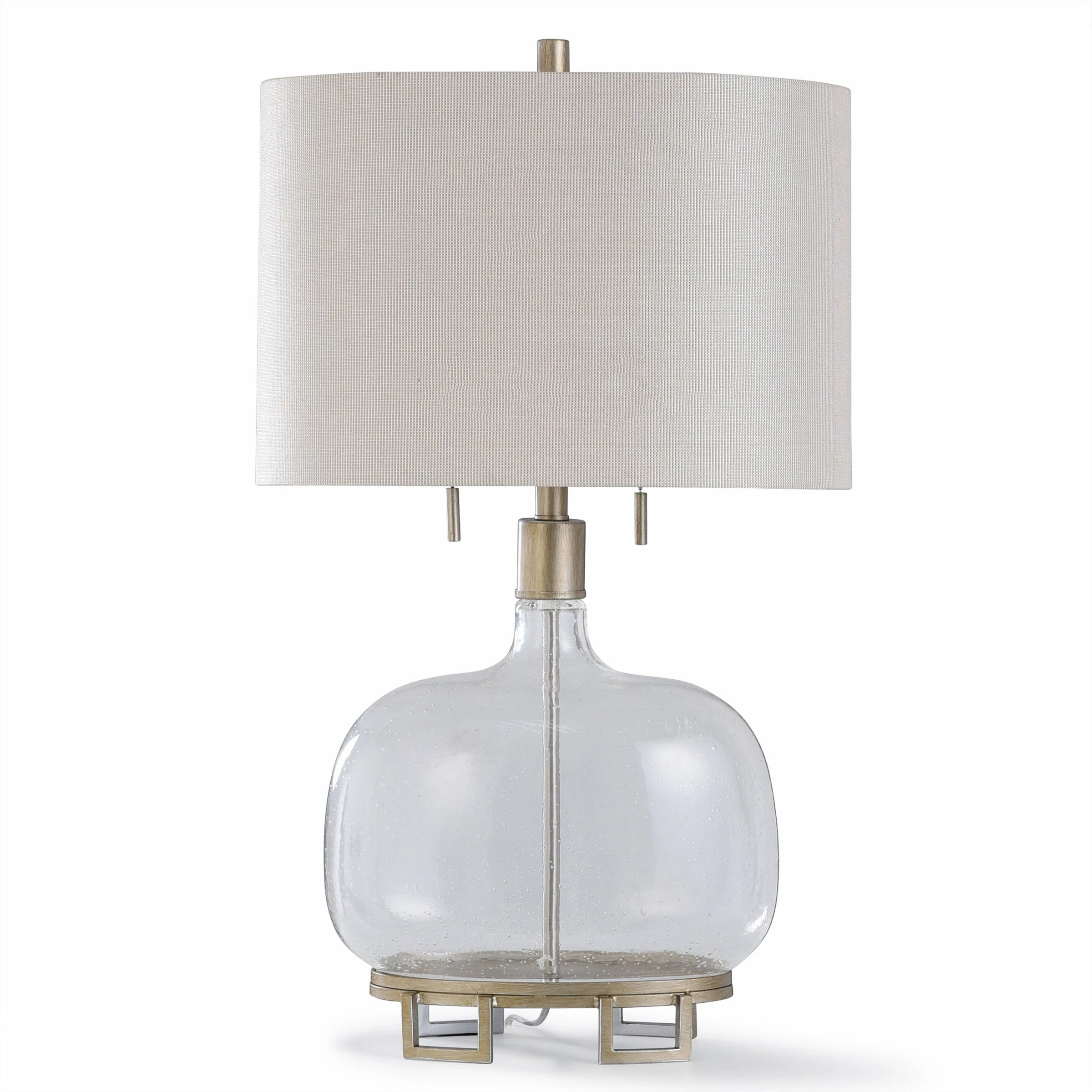 Buy ๐คฉ StyleCraft Home Collection StyleCraft Helston Clear Glass And Silver Steel Table Lamp ๐