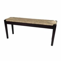 Buy ๐ StyleCraft Home Collection StyleCraft Indoor/ Outdoor Seagrass Bench - Black Finish Frame ๐