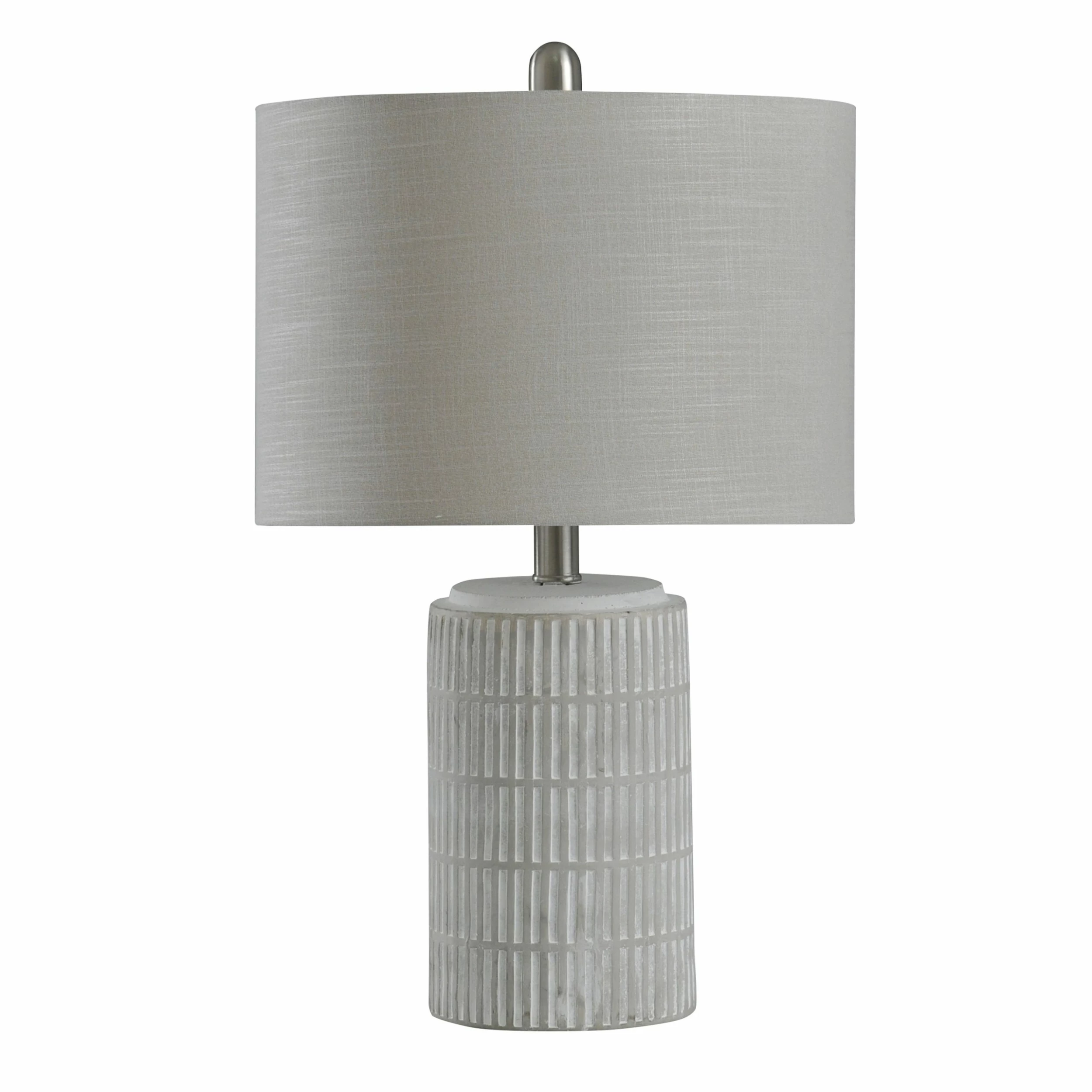 New ✨ StyleCraft Home Collection StyleCraft Joni Distressed Gray And White Table Lamp - Light Gray With Beige Shade ❤️