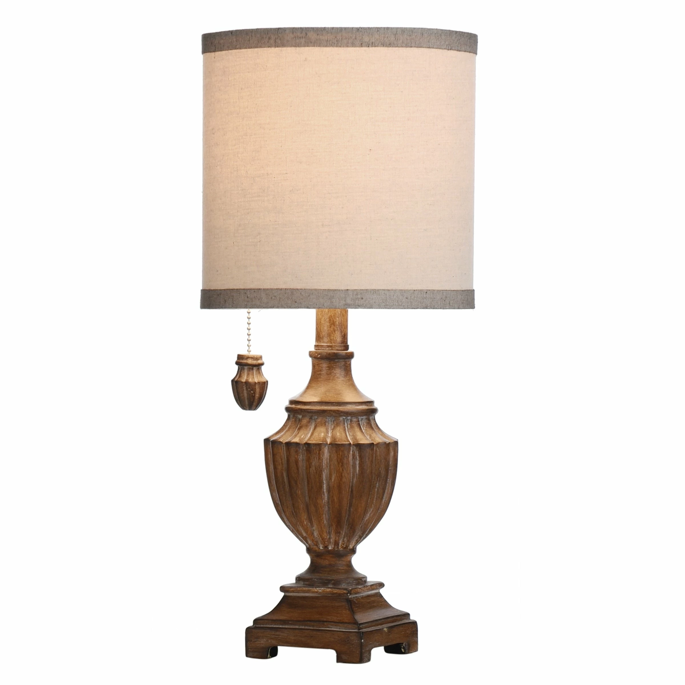 Discount ⭐ StyleCraft Home Collection StyleCraft Kerala Brown Table Lamp - White Hardback Fabric Shade 🧨 - Image 2