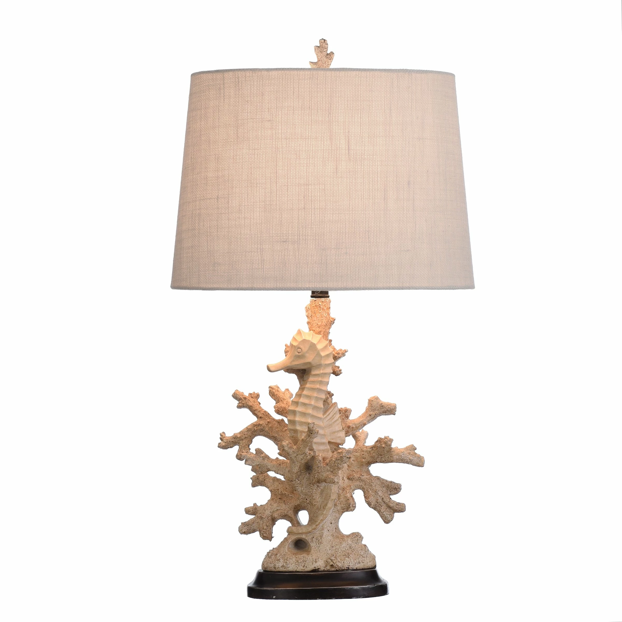 Discount ❤️ StyleCraft Home Collection StyleCraft Lakeport Distressed White Coral Table Lamp - White Hardback Fabric Shade ⭐ - Image 2