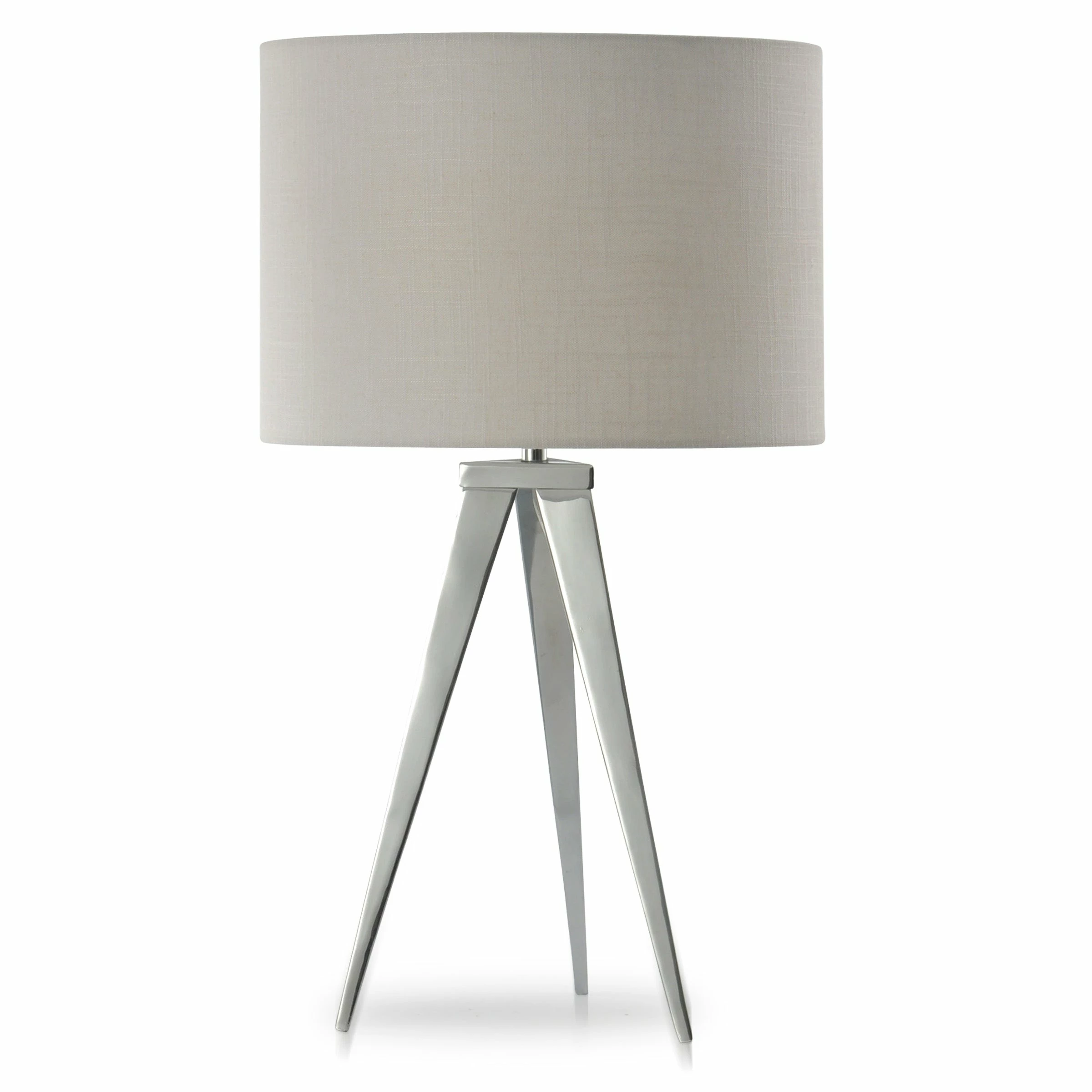 Deals โ StyleCraft Home Collection StyleCraft Leo Chrome Metal Tripod Table Lamp With Off White Fabric Shade ๐