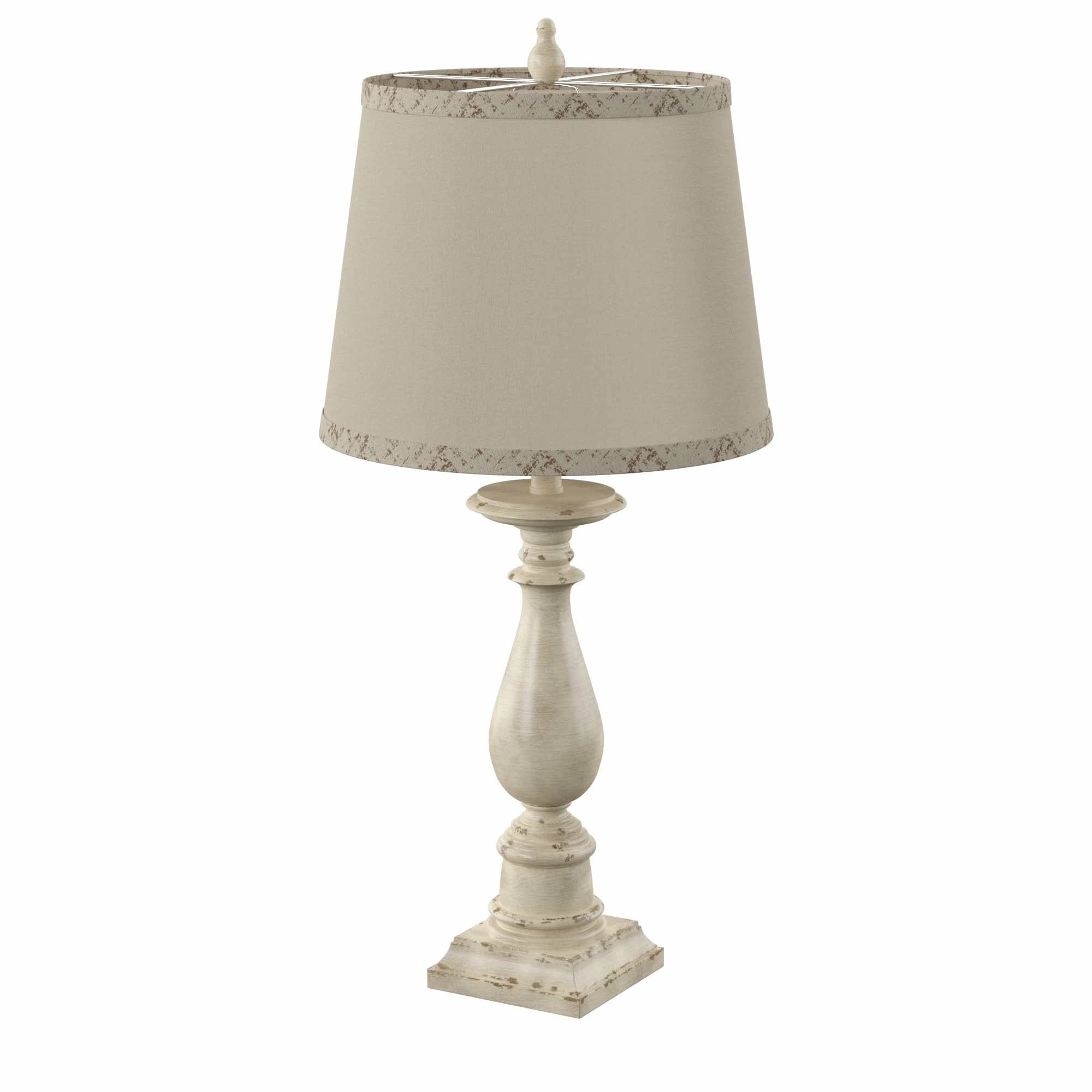 Promo โค๏ธ StyleCraft Home Collection StyleCraft Mackinaw Distressed Green Table Lamp - Off-White Hardback Fabric Shade ๐ - Image 2