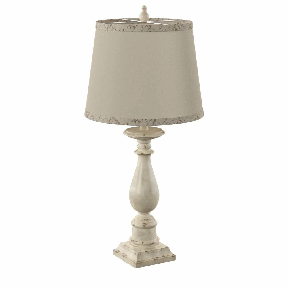 Promo โค๏ธ StyleCraft Home Collection StyleCraft Mackinaw Distressed Green Table Lamp - Off-White Hardback Fabric Shade ๐ - Image 6